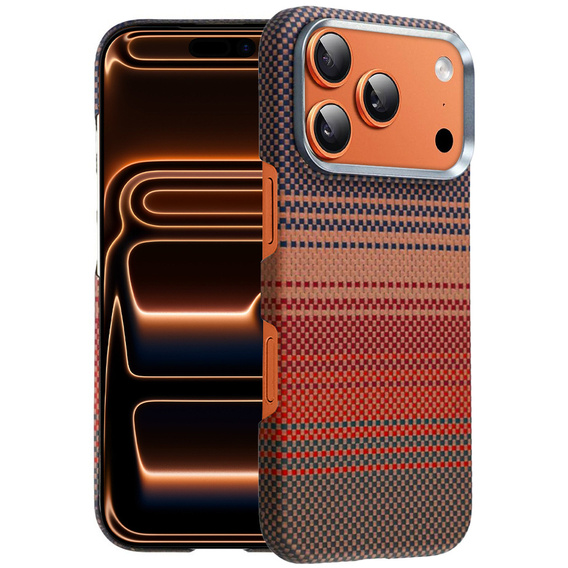 Etui do iPhone 17 Pro, Aramid Fiber, do MagSafe, cienkie i lekkie, żółte