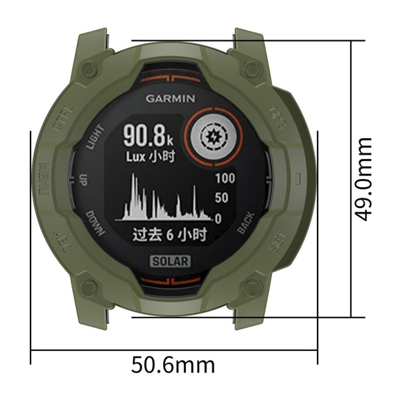 Osłona ochronna z TPU do Garmin Instinct 3 Solar / Instinct 3 AMOLED 50 mm – Zielona