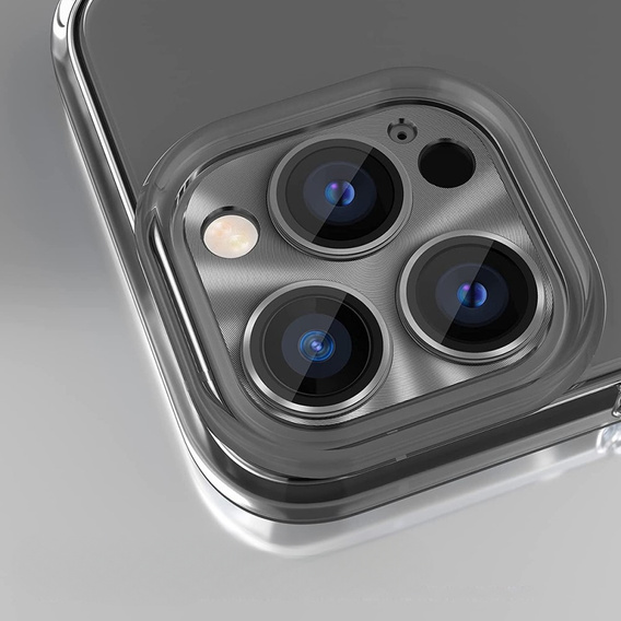Osłona ze szkłem na obiektyw do iPhone 15 Pro / 15 Pro Max, ERBORD, szara