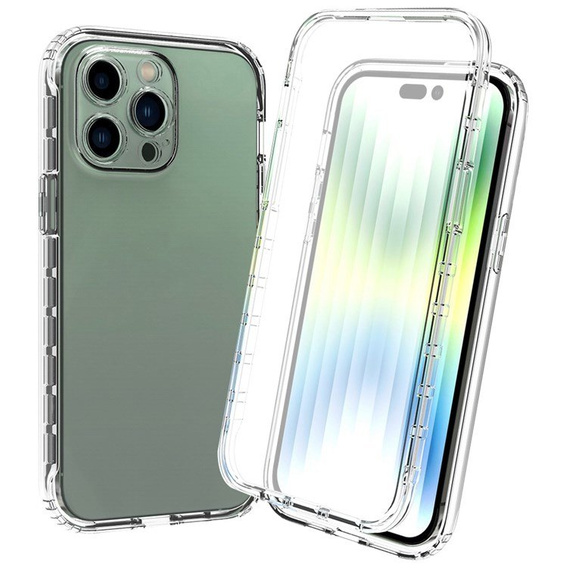 Etui do iPhone 14 Pro Max, Shockproof, z folią, przezroczyste