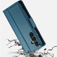 Etui do Samsung Galaxy A55, ERBORD Glossy Litchi, portfel z klapką, niebieskie