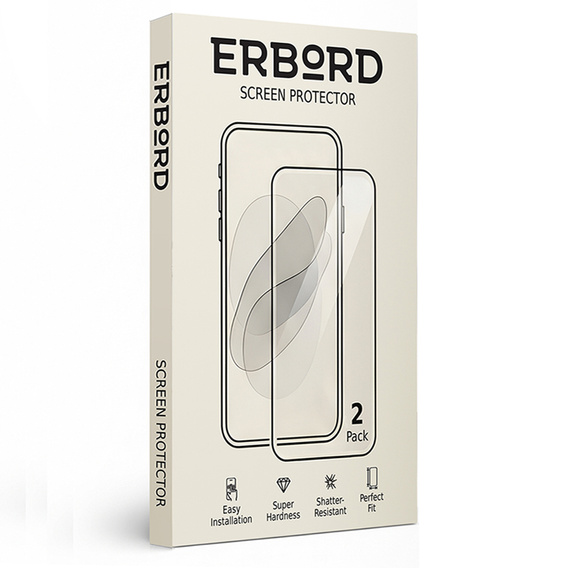 2x Szkło Hartowane ERBORD 9H Hard Glass do Xiaomi Redmi Note 13 4G/5G / 13 Pro 4G/5G – codzienna ochrona w eleganckim wydaniu