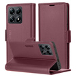 Etui do Xiaomi 14T Pro, ERBORD Glossy Litchi, portfel z klapką, czerwone