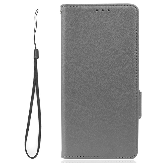Etui z klapką do Xiaomi Redmi Note 12 5G / POCO X5 5G, Wallet Litchi Magnet, szare