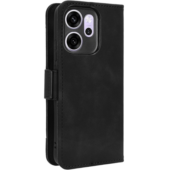 Etui z klapką do Oppo Reno 14F, Card Slot, portfelowe, czarne