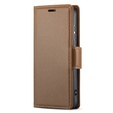 Etui do Oppo A60, ERBORD Glossy Litchi, portfel z klapką, brązowe