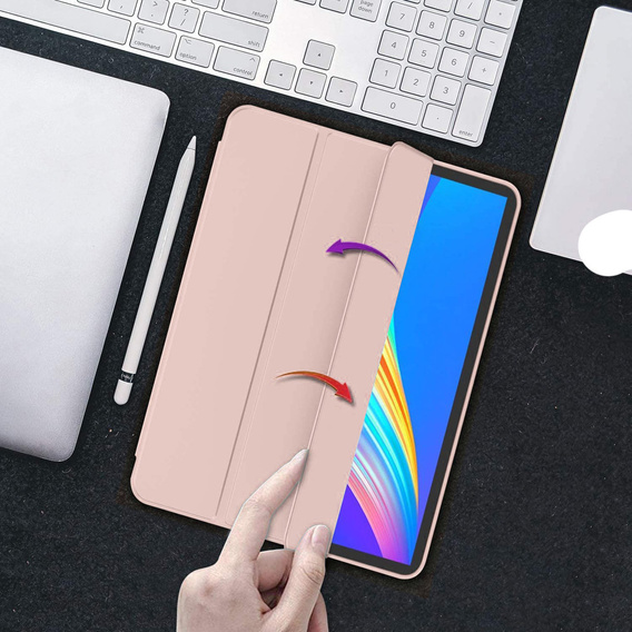 Etui do iPad Pro 12.9" 2022/2021/2020 (6/5/4 gen.), Smart Pencil, z miejscem na rysik, różowe