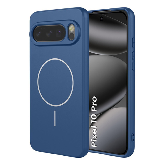 Etui silikonowe do Google Pixel 10 / 10 Pro, do MagSafe, niebieskie