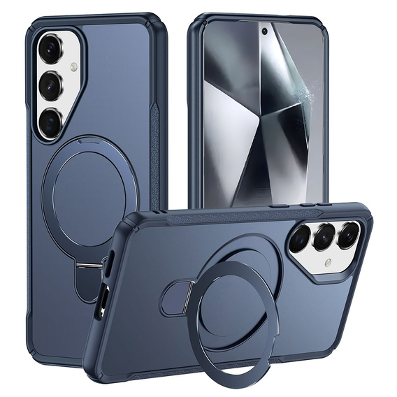 Etui do Samsung Galaxy S25/S24 magnetyczne, z podstawką – niebieskie