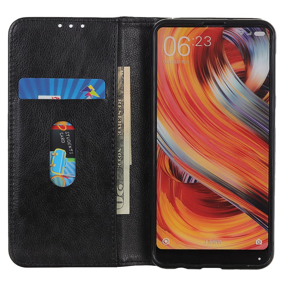 Etui do Motorola Moto G24 / G24 Power / G04, Wallet Litchi Leather, czarne