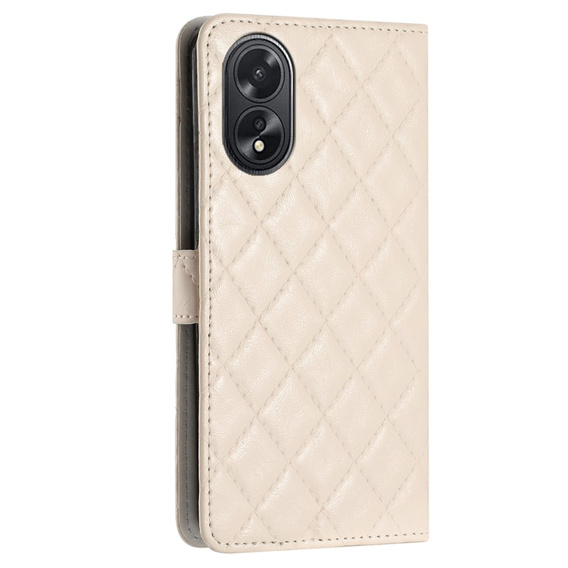 Etui z klapką do Oppo A38 4G / Oppo A18 4G, Wallet, BINFEN COLOR, beżowe