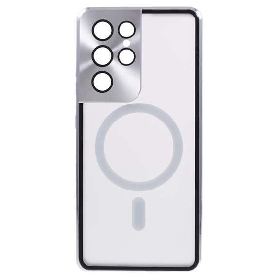 Etui Magnetic Dual Glass MagSafe do Samsung Galaxy S21 Ultra, srebrne