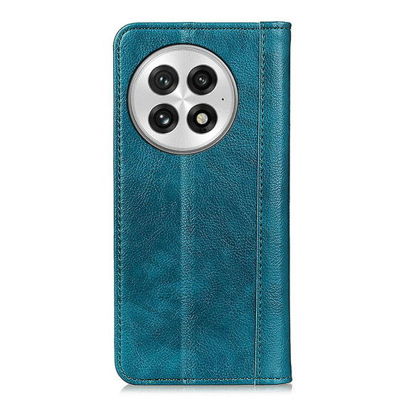Etui z klapką do OnePlus 13, Split Leather, zielone