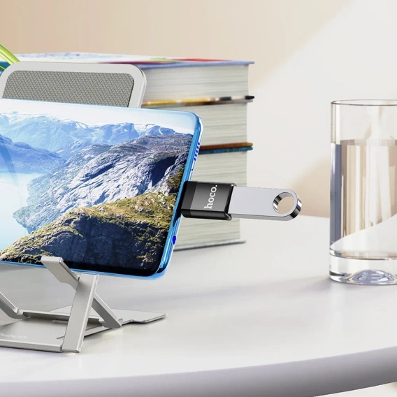 Adapter HOCO UA17 OTG USB-C do USB-A – czarny