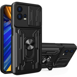 Etui pancerne do Motorola Edge 30 Fusion 5G, Camera Slide Card Slot, czarne
