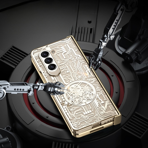 Etui do Samsung Galaxy Z Fold 5 5G, Mechanical Legend, złote