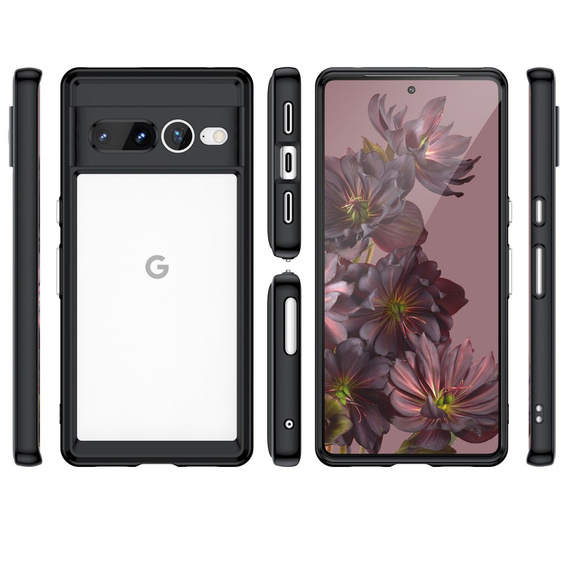 Etui do Google Pixel 7 Pro 5G, Fusion Hybrid, z ochroną aparatu, przezroczyste / czarne
