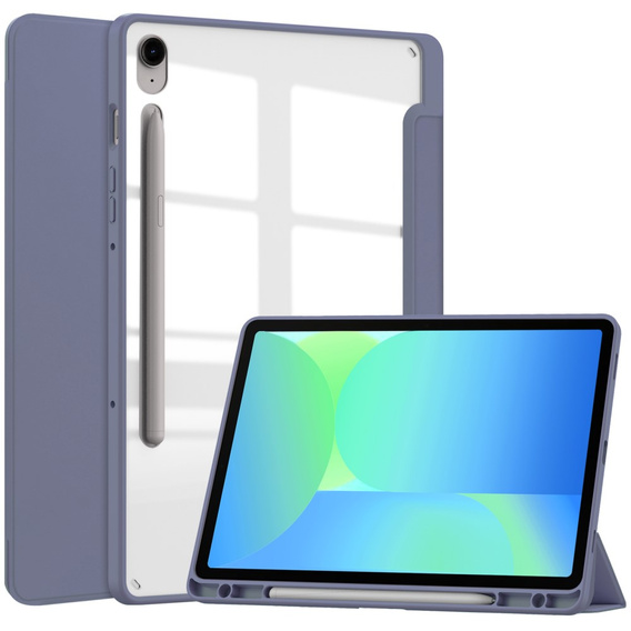 Etui do Samsung Galaxy Tab S10 FE+ Plus, Smartcase Hybrid, z miejscem na rysik, fioletowe