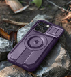 Dexnor Magnet Case – etui do iPhone 14 Pro z osłoną aparatu i podstawką - fioletowe