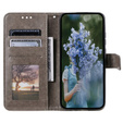 Etui z klapką do Samsung Galaxy A15, Mandala Flower, szare + szkło 9H