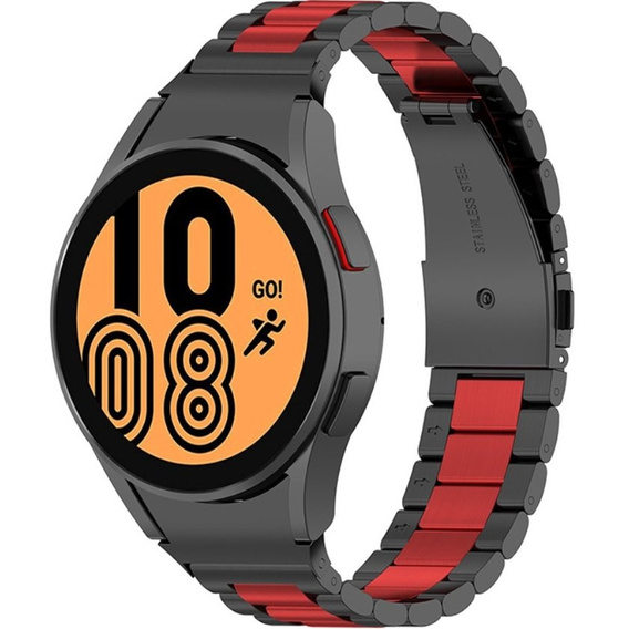 Pasek Bransoleta do Samsung Galaxy Watch 4/5/6 40/42/43/44/45/46/47mm, Czarna / Czerwona