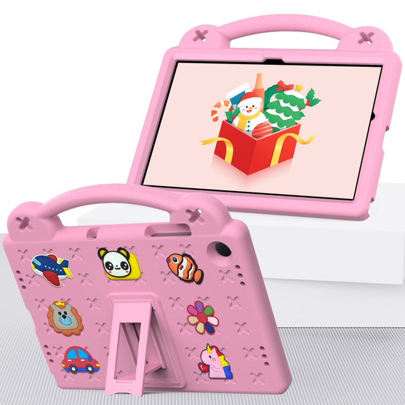 Etui do Samsung Galaxy Tab A9+, Cute Patterns, z podstawką, Różowe