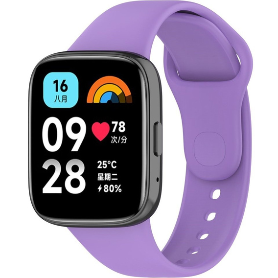 Pasek Silikonowy do Xiaomi Redmi Watch 3 Active, Fioletowy