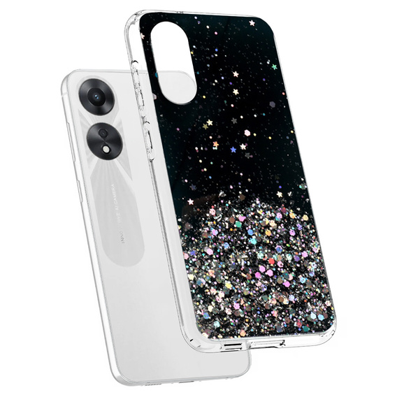 Etui do Oppo A78 5G, Glittery, czarne