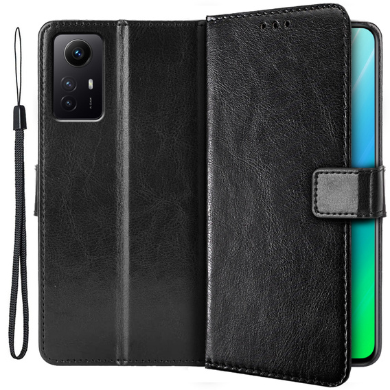 Etui z klapką do Xiaomi Redmi Note 12S, Wallet, czarne
