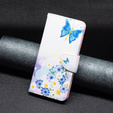 Etui z klapką do OPPO A57 / A57s, Wallet, Butterfly & Flowers białe
