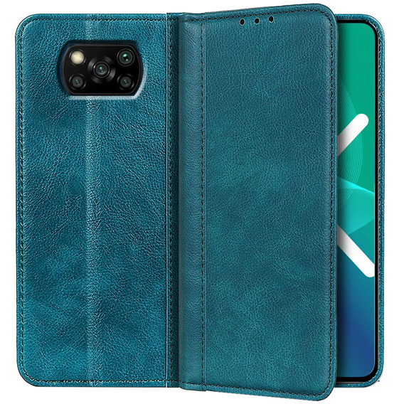 Etui do Xiaomi Poco X3 NFC / Poco X3 PRO, Wallet Litchi Leather, zielone