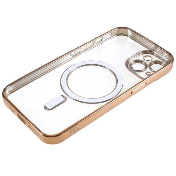 Etui do iPhone 14, Electro MagSafe, złote + Szkło na ekran