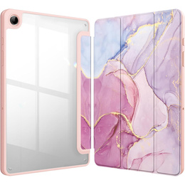 Etui Smartcase Hybrid do Samsung Galaxy Tab A9+, z miejscem na rysik – różowe Marble