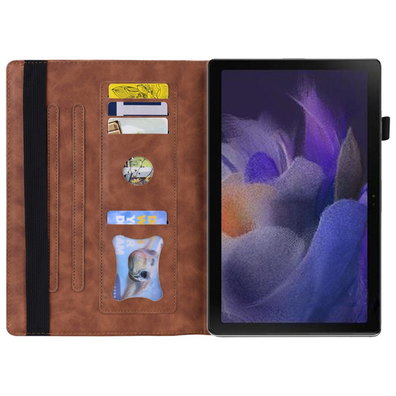 Etui do Samsung Galaxy Tab A8 10.5 SM-X200 SM-X205, Classic, z miejscem na rysik, brązowe