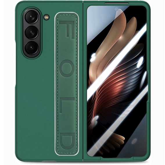 Etui do Samsung Galaxy Z Fold6 5G, z rączką, ciemnozielone