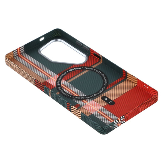 Etui do Samsung Galaxy S25 Ultra, Carbon Fiber MagSafe, czerwone / zielone