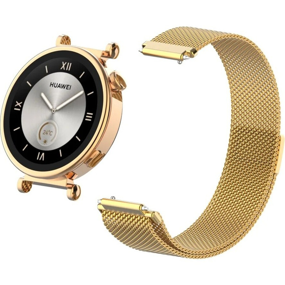 Bransoleta uniwersalna milanese 18mm, Złota