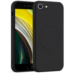 Zestaw Etui Silicone Mag Cover do iPhone 7/8/SE 2020/SE 2022, Czarne + Szkło