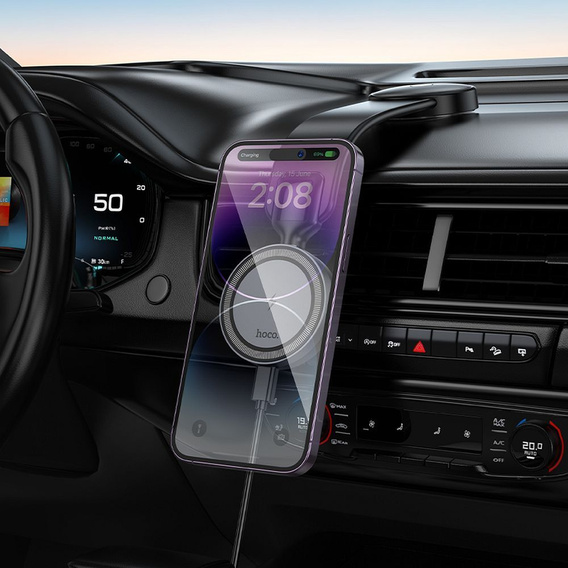 Uchwyt do telefonu z ładowaniem indukcyjnym 15W – HOCO HW29 MagSafe, czarny