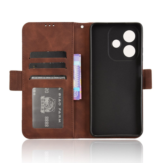 Etui z klapką do Oppo A40 / Oppo A40m, Card Slot, brązowe