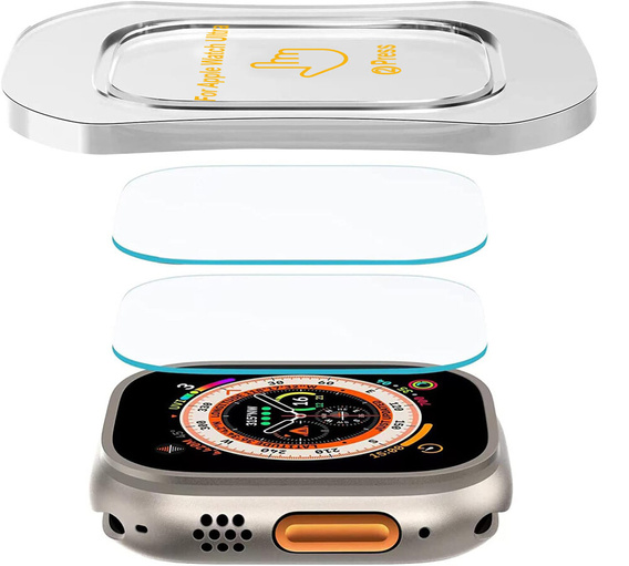 2x Szkło Hartowane z ramką do montażu ERBORD do Apple Watch Ultra 1/2/3 49mm