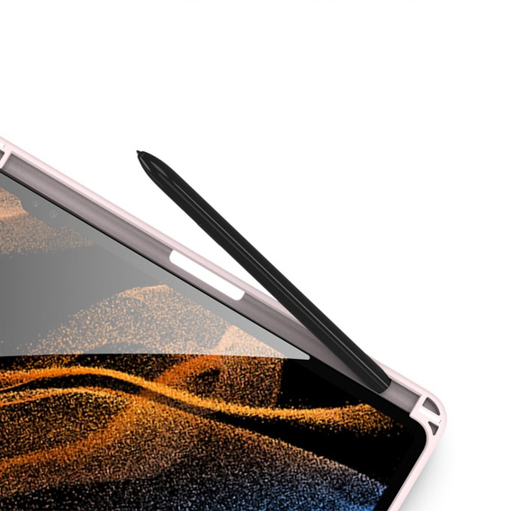 Etui Dux Ducis do Samsung Galaxy Tab S9 Ultra z miejscem na rysik, Jasnoróżowe