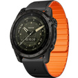 Pasek Silikonowy QuickFit do Garmin Fenix 26mm, Czarny / Pomarańczowy