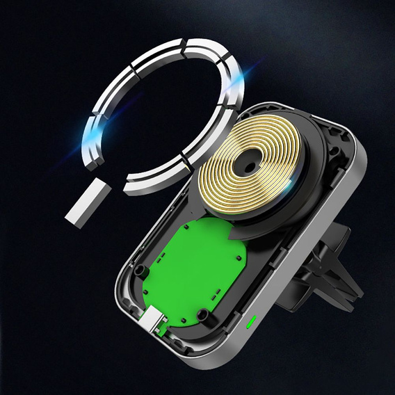 Uchwyt Samochodowy z Magsafe Ładowarka Indukcyjna do iPhone 12/13/14/15/16 Pro/Plus/Max