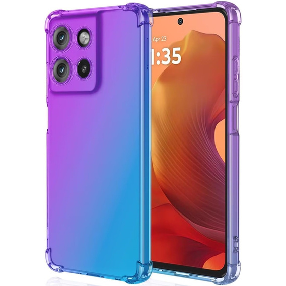 Etui Gradient Dropproof do Motorola Moto G15 / Motorola Moto G15 Power, Fioletowe / niebieskie