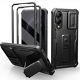Pancerne etui Dexnor z osłoną kamery i podstawką do Samsung Galaxy S25 Edge - czarne