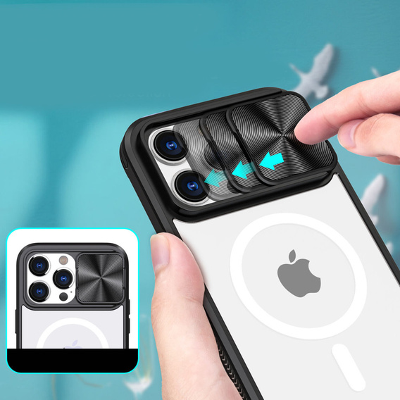 Etui do iPhone 14 Pro Max, Slide Camera Magsafe, czarne