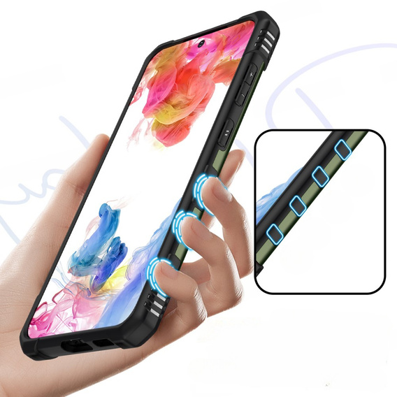 Etui pancerne do Samsung Galaxy S23, z ringiem, zielone