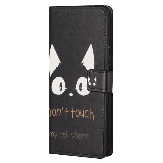 Etui z klapką do Xiaomi Redmi Note 12S, Wallet, Don't Touch My Phone czarne