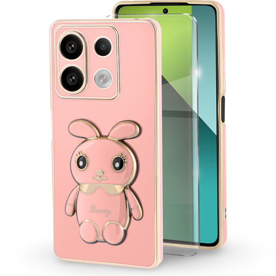 Etui do Xiaomi Redmi Note 13 Pro 5G, Rabbit, różowe + Szkło Hartowane 9H